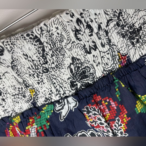 Jasmine Womens Boho Navy Floral Pixel-Print Smocked Mini Skirt Size Small NWT - Picture 6 of 12